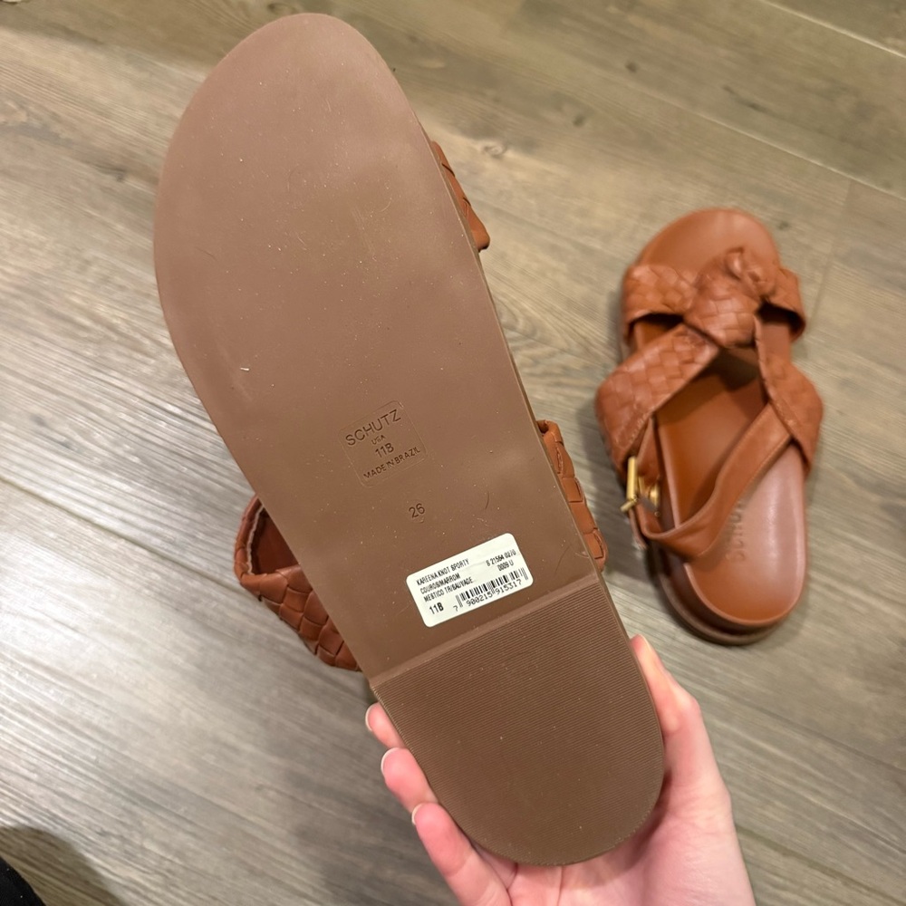 Schutz Kareena Knot Sporty Sandal Brown Size 11 - Picture 6 of 7